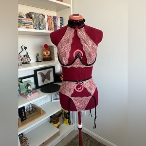 Lingerie lace pink/black